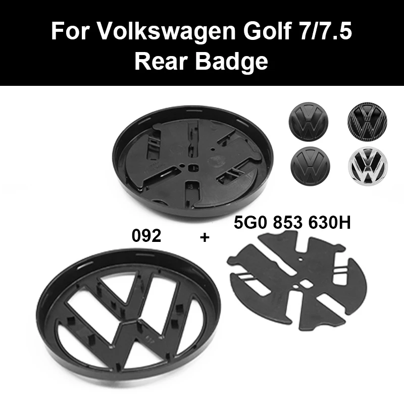 2Pcs/1Set Car Front Grill Badges+Rear Trunk Emblem Lid Covers Logo Replacement Accessories For VW Volkswagen Golf 7 7.5 MK7 ﻿