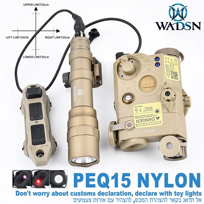 

WADSN Airsoft PEQ15 IR Fill Light 1400Lumens M600DF Surefir Hunting Flashlight Weapon Scout Lamp Remote Switch Red Dot Laser AR