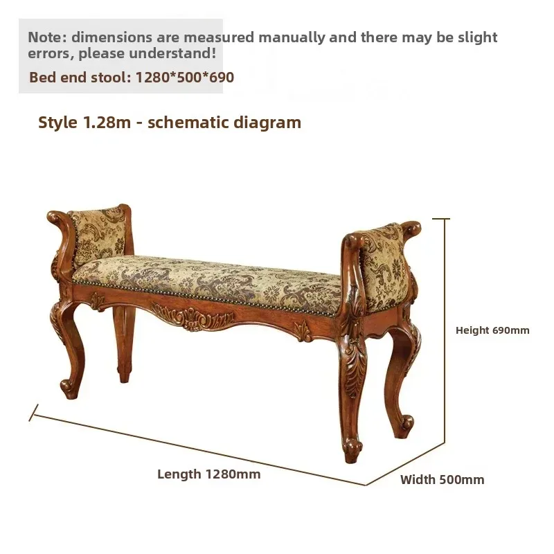y9- Country Solid Wood Bedside Stool Small Sofa Fabric Bedside Stool Bedroom Bed Tatami Stool