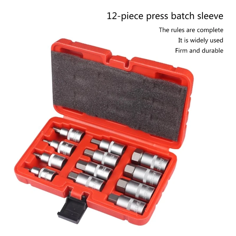 12Pcs Bit Socket Set Allen Key Sockets 1/2inch Drill Tools