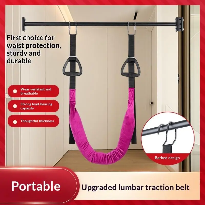 One Size Fits All Lumbar Traction Belt Waist Support Back Stretcher for Lower Back Pain Relief Home Office Car