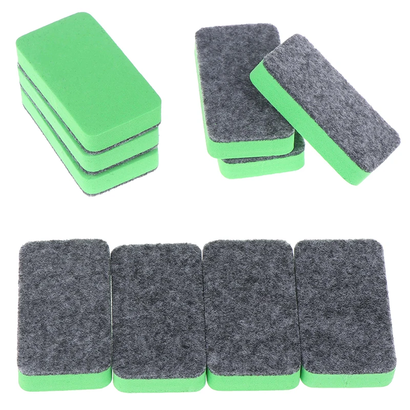 10pcs Mini Dry Erase Blackboard Erasers Magnetic Whiteboard Dry Erasers Chalkboard Cleaner Wiper For Teacher Supplies