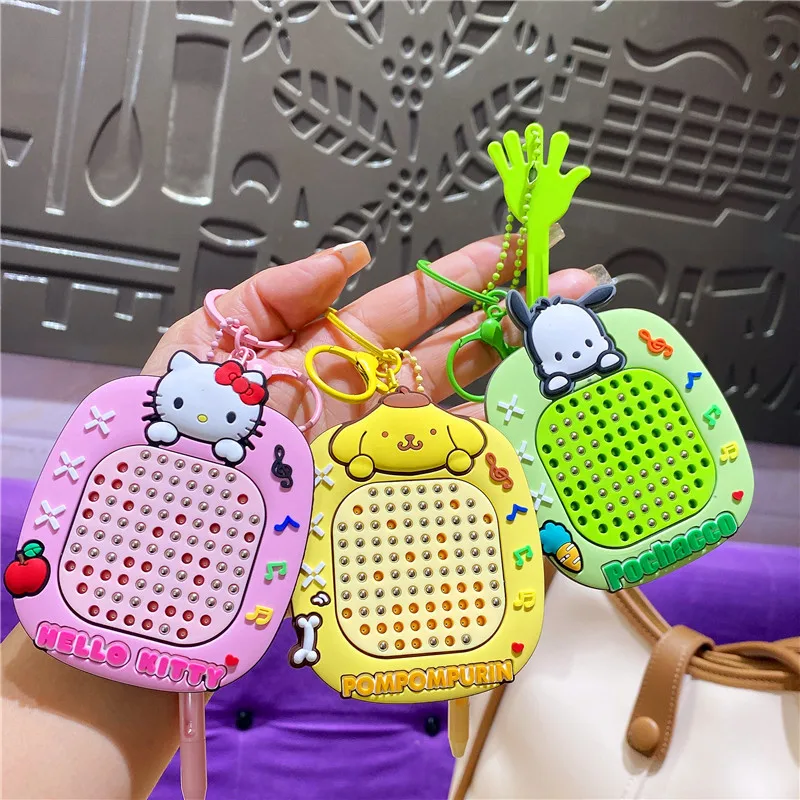 Hello Kitty Cute Cartoon Anime Peripherals Toy Maze Decompression Healing Magnetic Suction Steel Ball Graffiti Key Chain