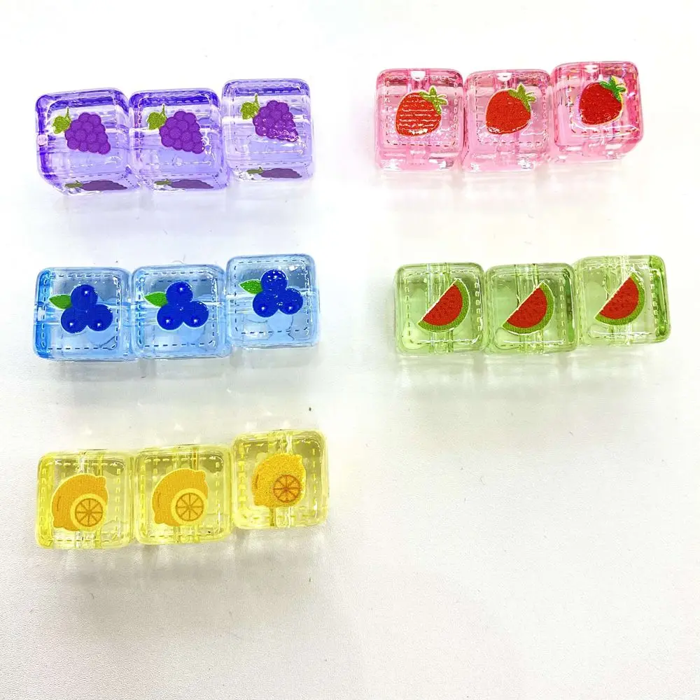 20 pcs/lot DIY Creative Fruit Resin Block Beads Mobile Chains Beadable Pen Handmade Beaded Materials N265