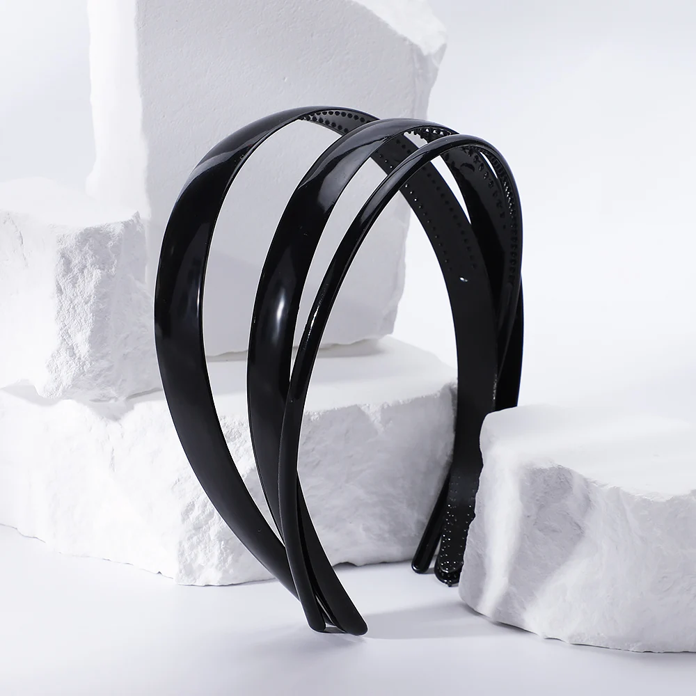 1 Piece Solid Black Color Fashion Head Band for Girls Simple Women Headbands Casual Hair Accessories Plastic Headbans Wholesale