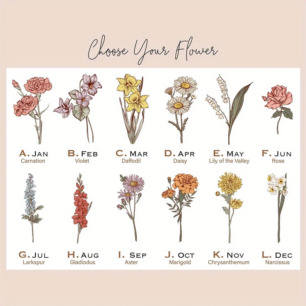 Custom Birth Flower Name Glass Can Cup with Bamboo Lid & Straw,Personalized Floral Iced Coffee Glass Tumbler Custom Gift. view 6