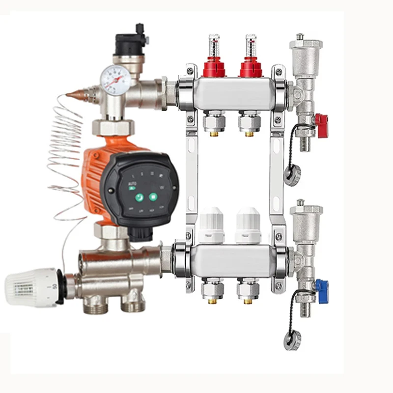 

DN25 Stainless steel heating manifold kit with flow meter/mixing water pump/induction handwheel, default 3/4 "* Φ 16mm adapter