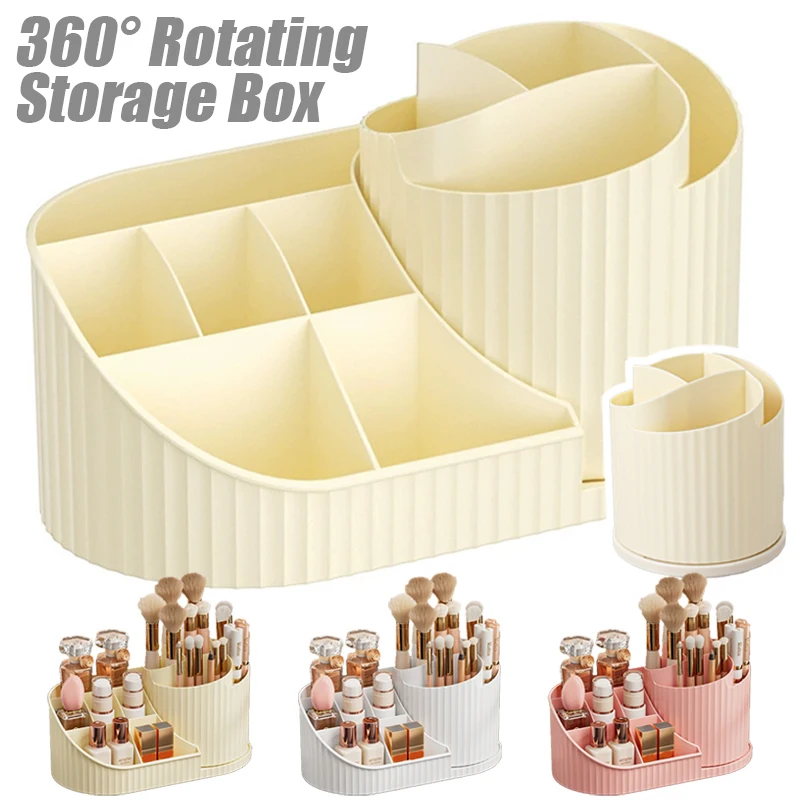 

360° Rotating Multi-functional Storage Box Makeup Brush Holder Removable Make Up Tools Box Organizer Pencil Case Container 1PC