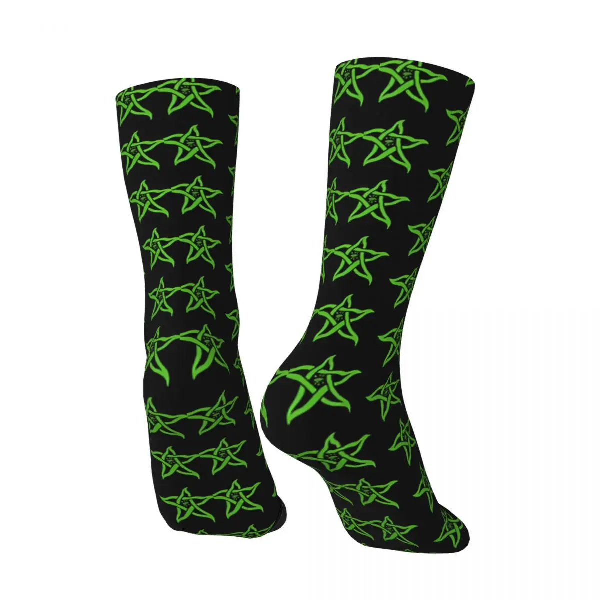 Elder Sign Green Funny Men's Socks Retro Cthulhu Mythos Hip Hop Casual Crew Sock Gift Pattern Printed