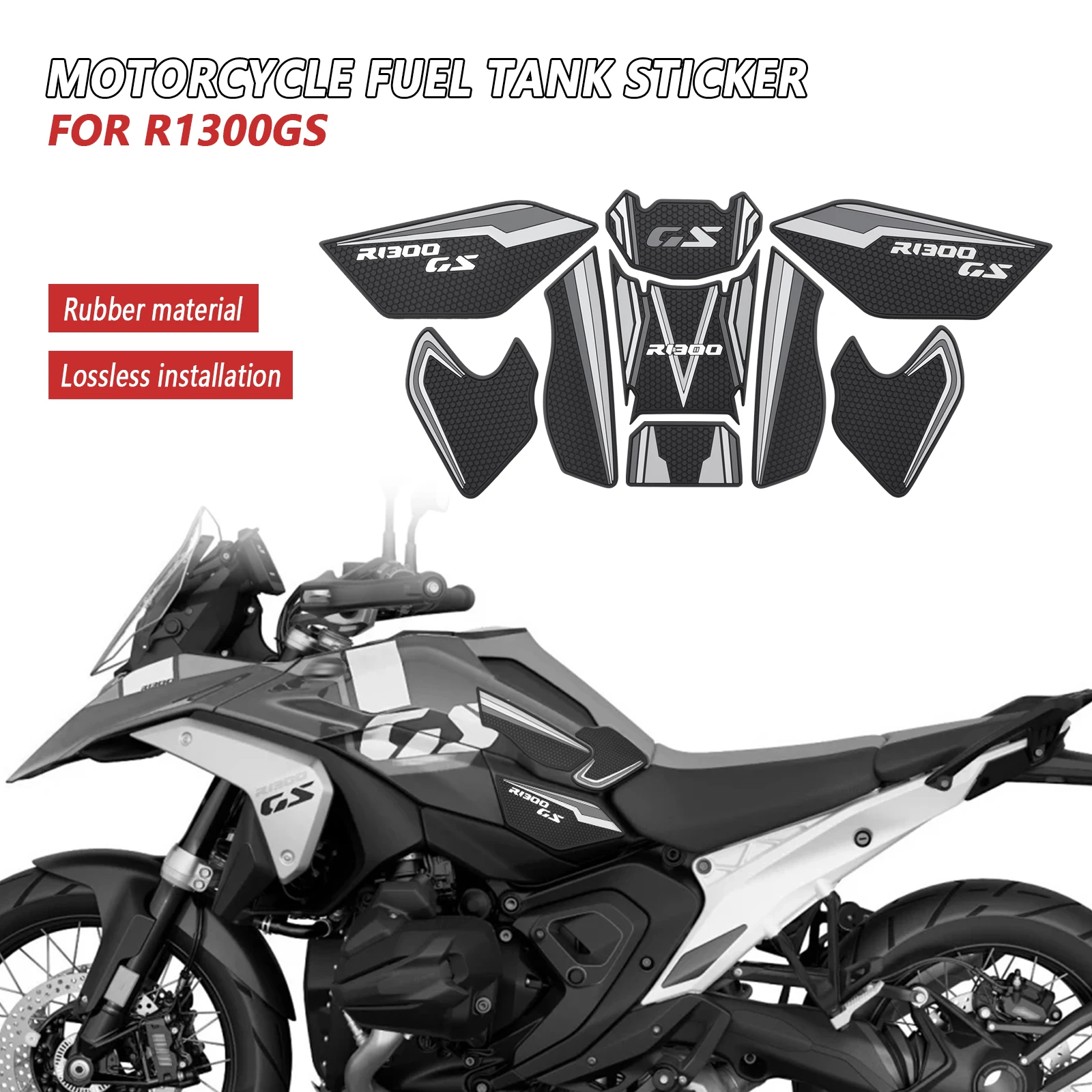 

Мотоциклетная тяговая накладка на топливный бак, нескользящая боковая наклейка на топливный бак, защитная наклейка, аксессуары для BMW R1300 GS R1300GS 2023 2024