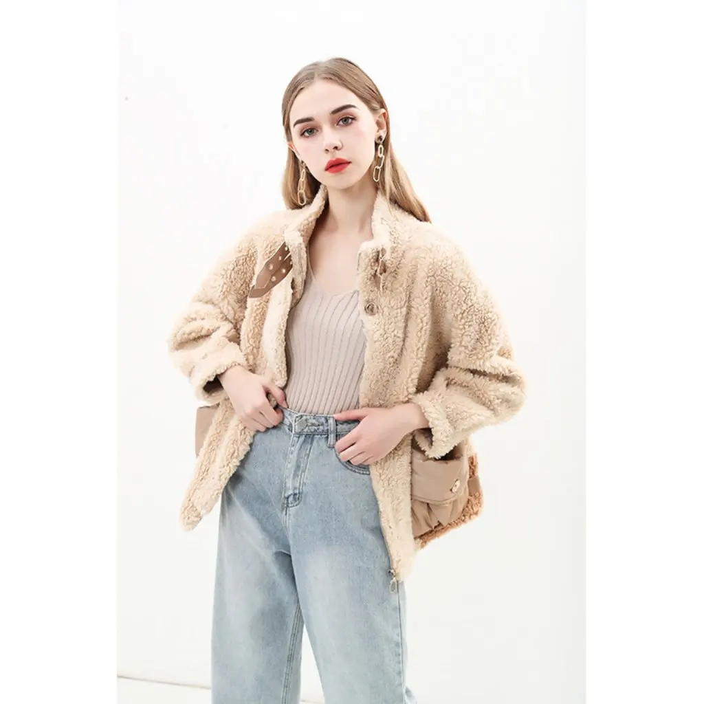 Manteau décontracté de Style coréen pour femmes, laine de vison tissée, vêtements chauds en fourrure pour l'automne et l'hiver, vêtements d'extérieur tendance saisonnier