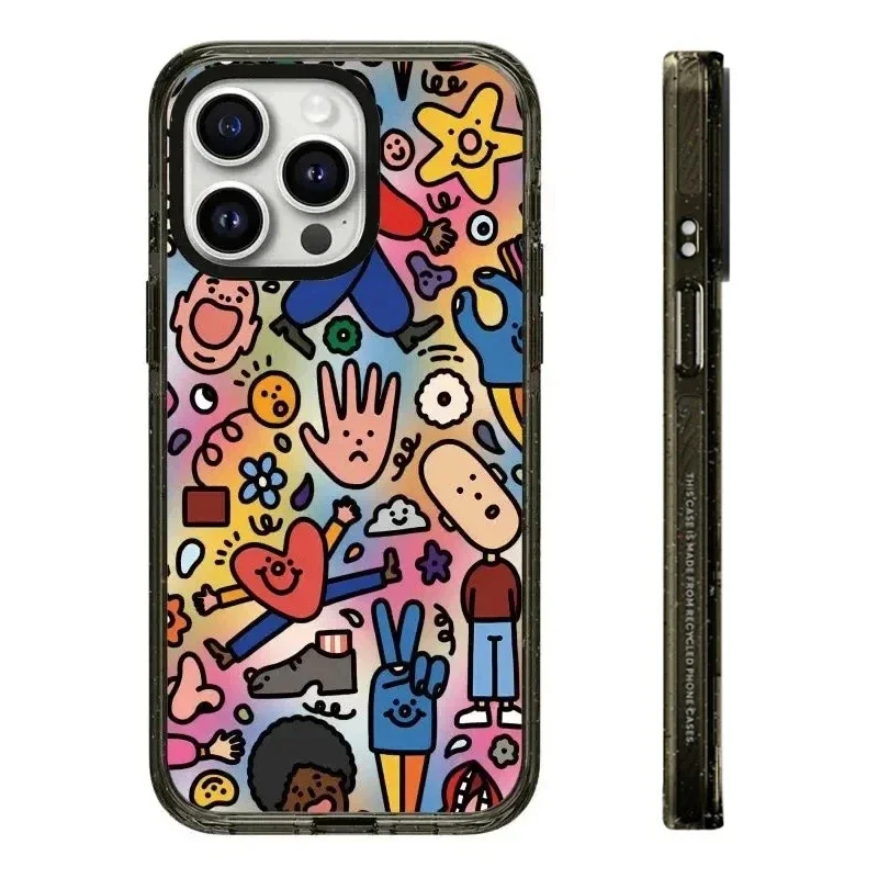 

Cartoon Graffiti 2.0 Acrylic Black Border iPhone 11 12 13 15 14 16 Pro Max Protective Case, Fits iPhone 16 Pro Max