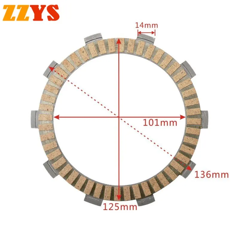 250cc Motorcycle Steel Paper Friction Clutch Plate Set For KAWASAKI KLF220 Bayou 220 88-02 KLF250 Bayou 250 2003-11 KLF 220 250