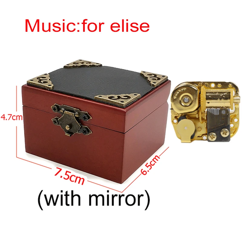 Romance Music For Elise Pink Wooden Music Box Mechanism Present For Girlfriend Birthday Kids Lovely Toys Boutique Home Ornaments