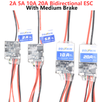 2A 5A 10A 20A 30A 40A bidirectional, with medium brake ESC 2S-4S battery, used for Rc model DIY boat/tank/car brush motor spare