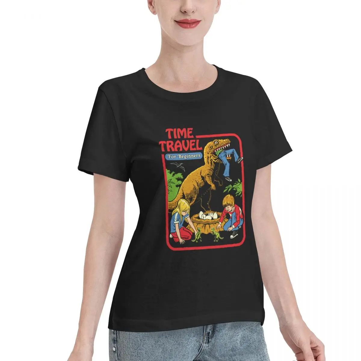 Plus Size Available Time Travel For Beginners Oversized Women's T-shirt Pastel Classic Solid Tee