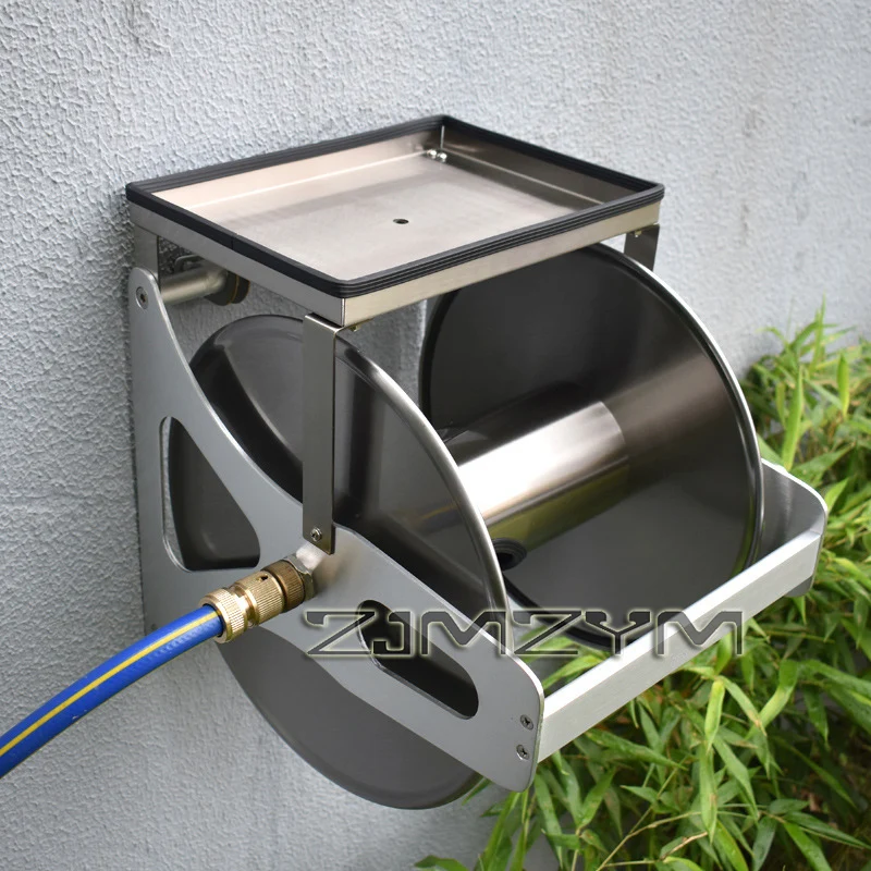 

Катушка для шланга для мойки автомобиля из нержавеющей стали, настенное крепление, стойка для катушки садового шланга для бытового садового полива, коллекция садовых труб