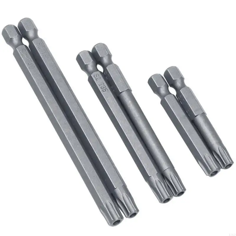 K3kd 11/12pcs conjunto brocas segurança à prova violação torx chave fenda plana para cabeça 1/4" bits sextavados