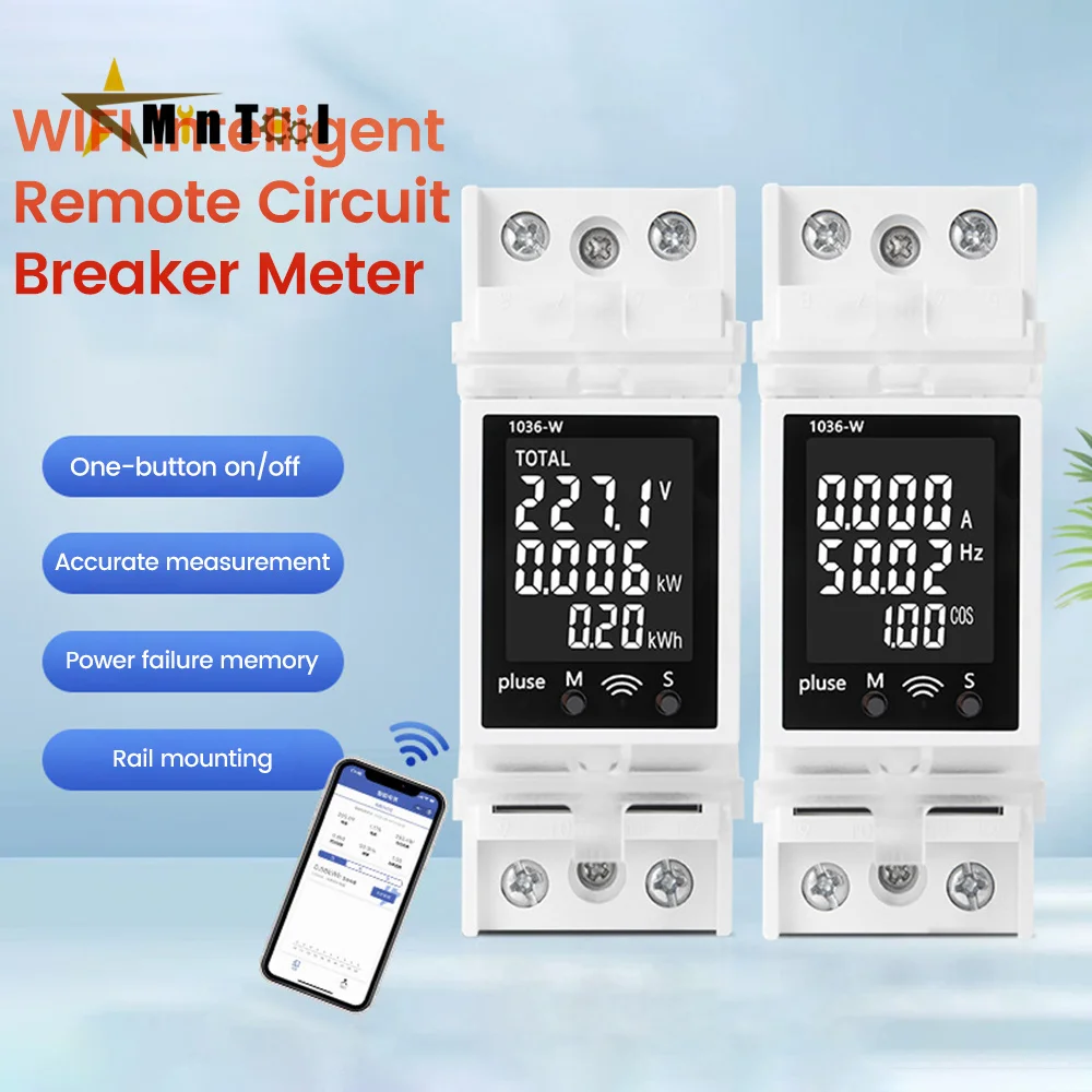 Multifunction Energy Meter Single-Phase Detector AC 85-265V 63A  Din Rail Meter For Electician Tool