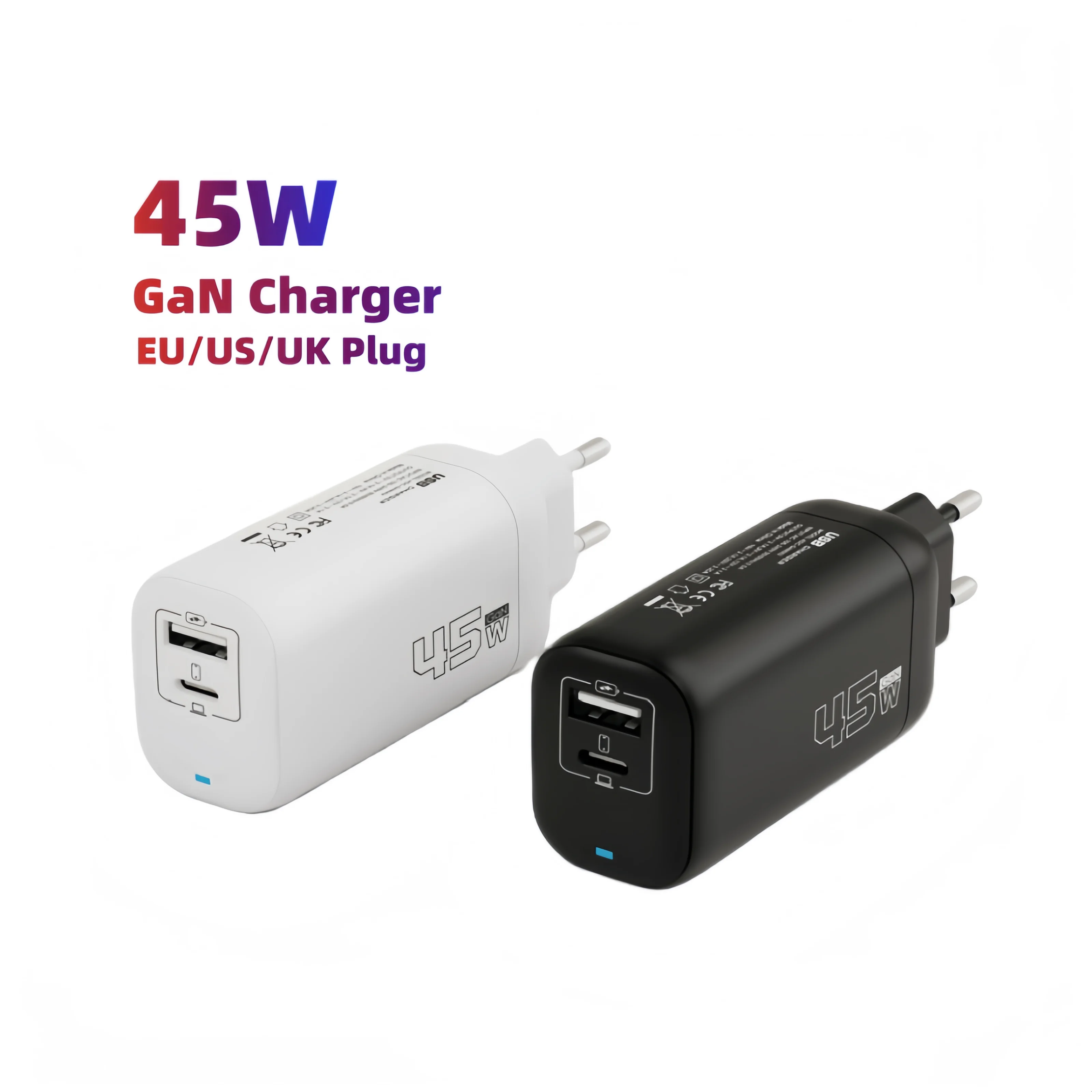 

45W PD Charger GaN Charger Quick Charge 4.0 3.0 Type C USB Charger For iPhone 15 14 Laptop Charge PD QC PPS Portable Fast Charge