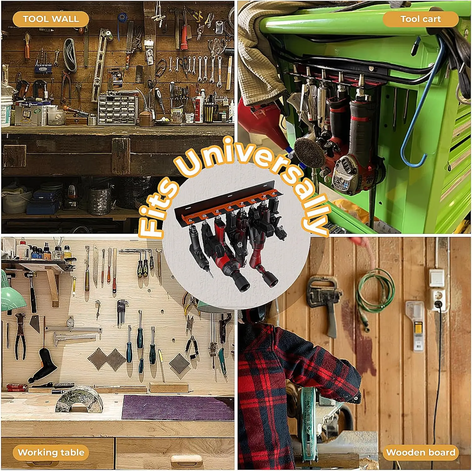 Pneumatic tool rack suitable for garage walls, tool cart storage rack, wall mounted lockable pneumatic tool table