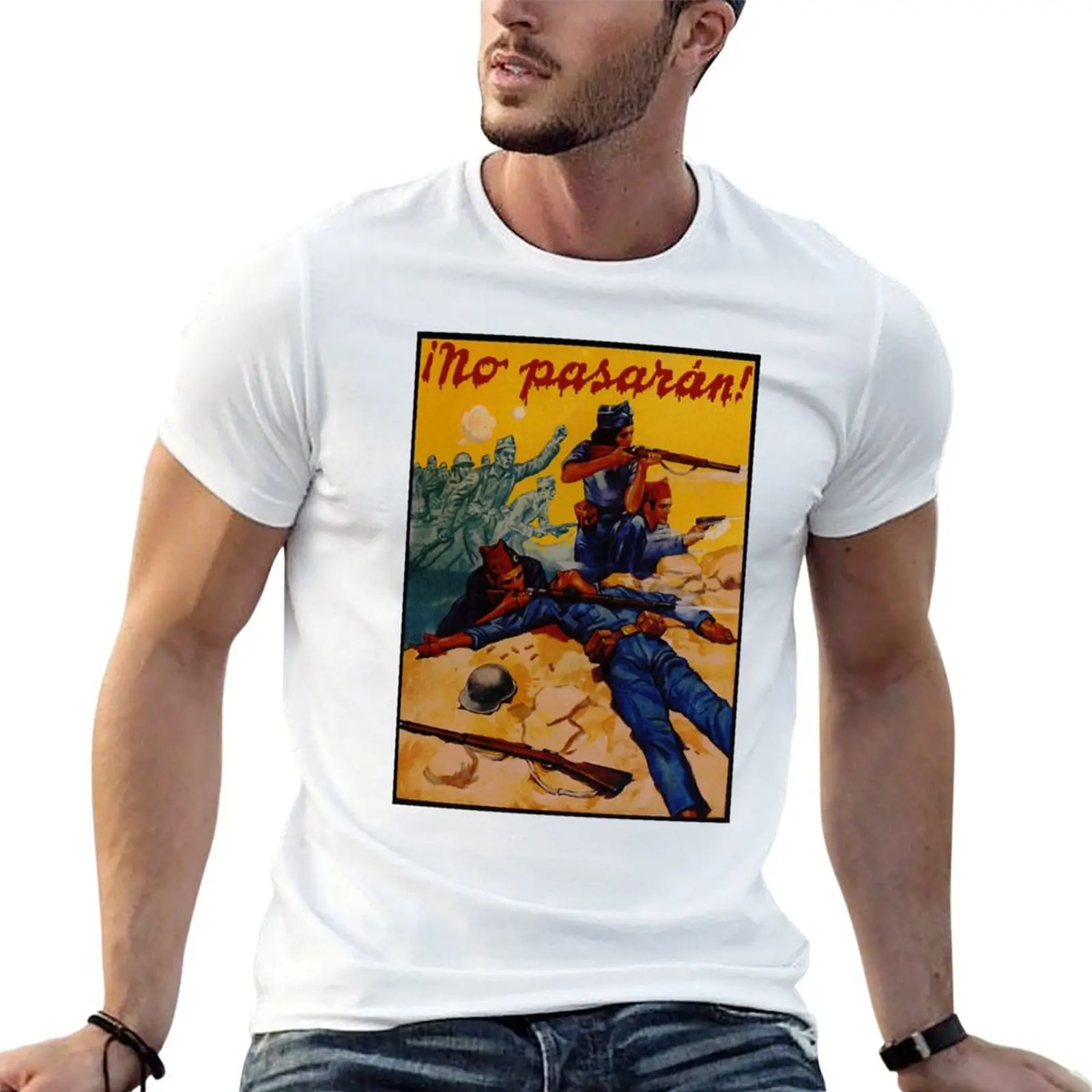 No Pasaran T-Shirt man t shirt summer man t shirts graphic man t shirts for men T-shirt