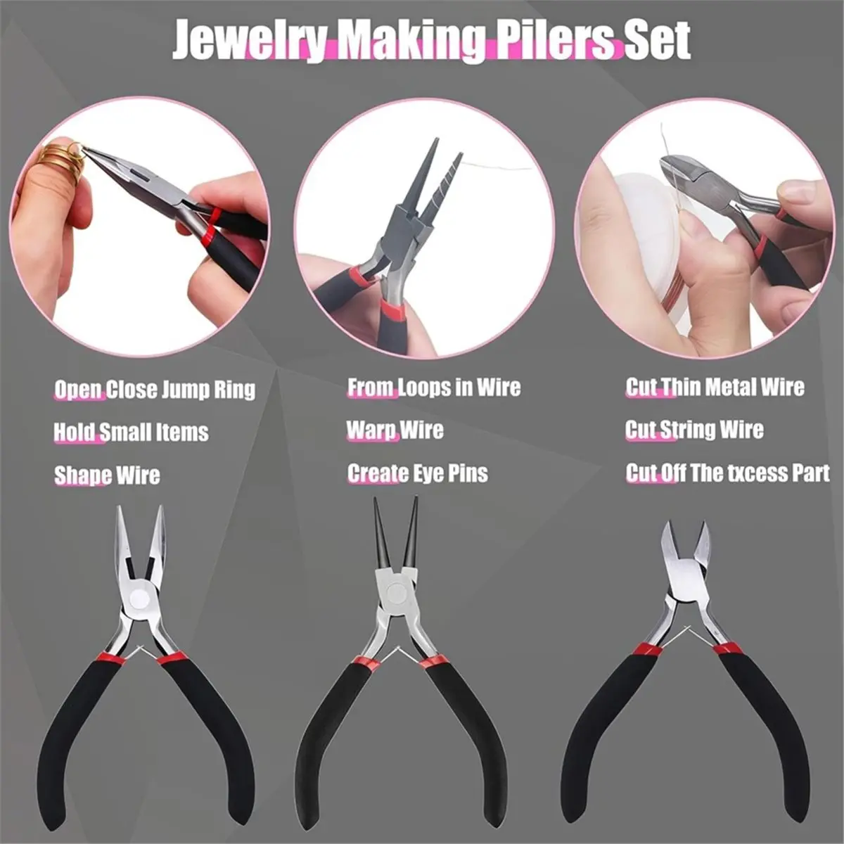 Jewelry Making Supplies Kit, Jewelry Findings & Tools for DIY Jewelry Repair, Beading, Earring & Ring Making