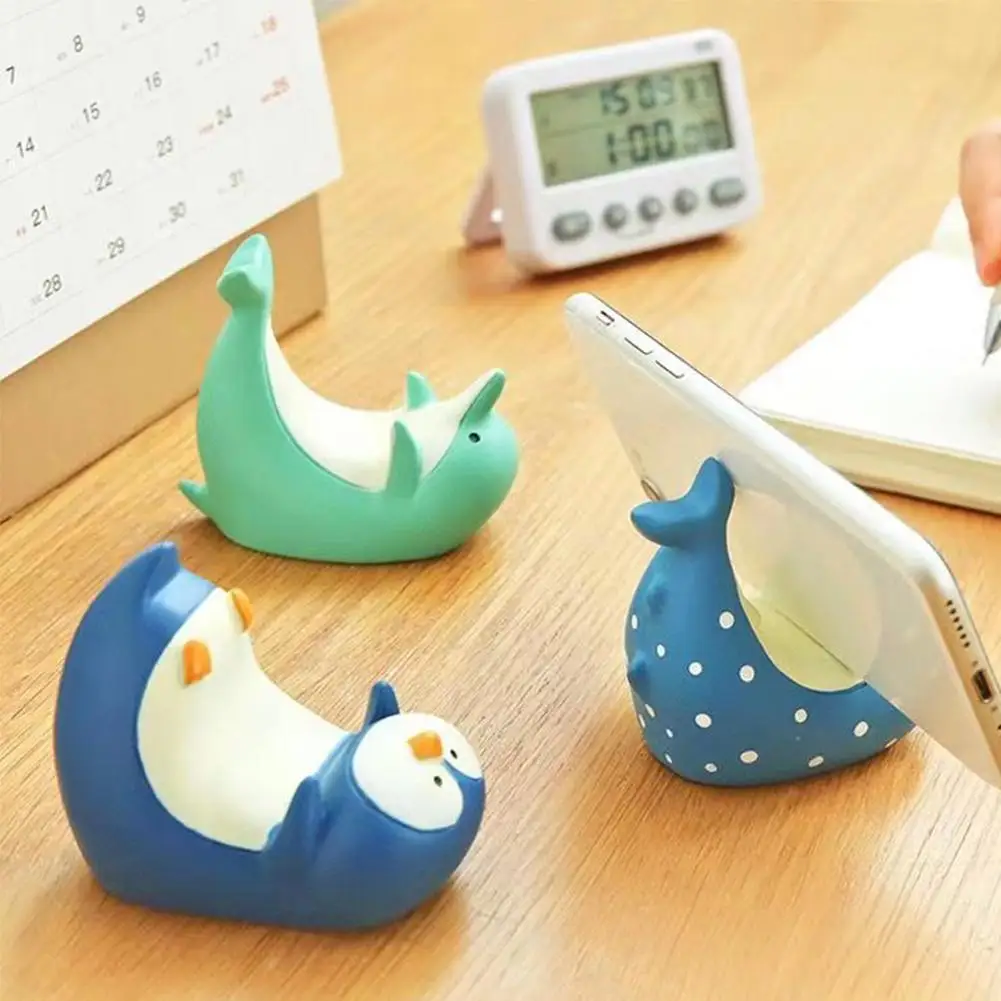 Bonito dos desenhos animados golfinho pinguim suporte do telefone portátil bonito suporte do telefone kickstand resina universal criativo estável suporte quadro