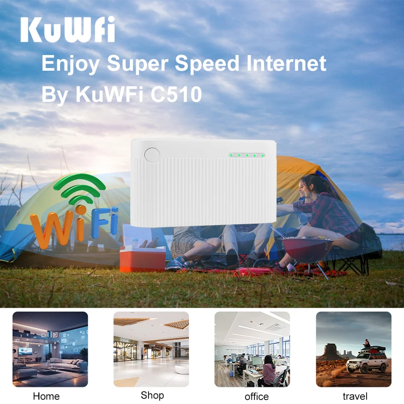 KuWFi 5G CPE Router 4000mAh Dual Band 2.4G 5G SA/NSA/LTE Mobile Wifi Hotspot 5g Router with Sim Card Slot 32 Users for Travel