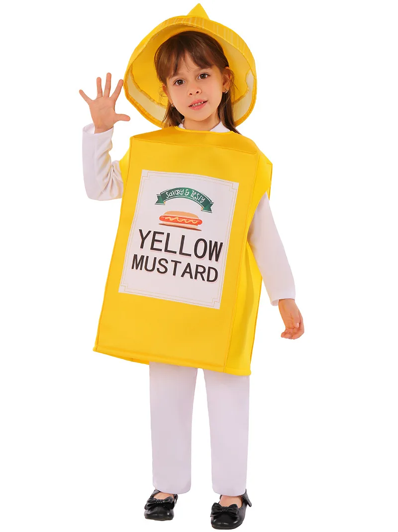 Disfraz Divertido 3D para Fiesta de Carnaval, Disfraz de Salsa de Tomate y Mostaza, Juego de Roles de Halloween, Disfraz Magnífico para Niños y Mujeres