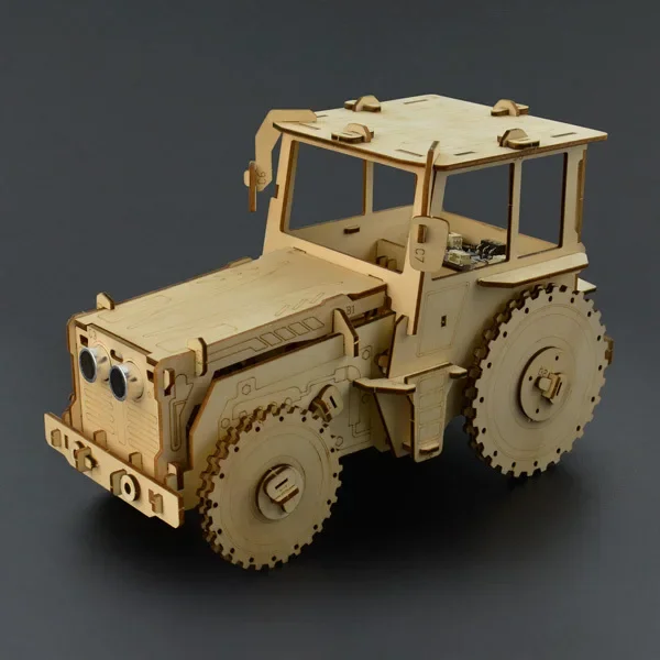 Intelligent obstacle avoidance classic car wooden assembly interactive model DIY electronic kit shape vivid structure novel