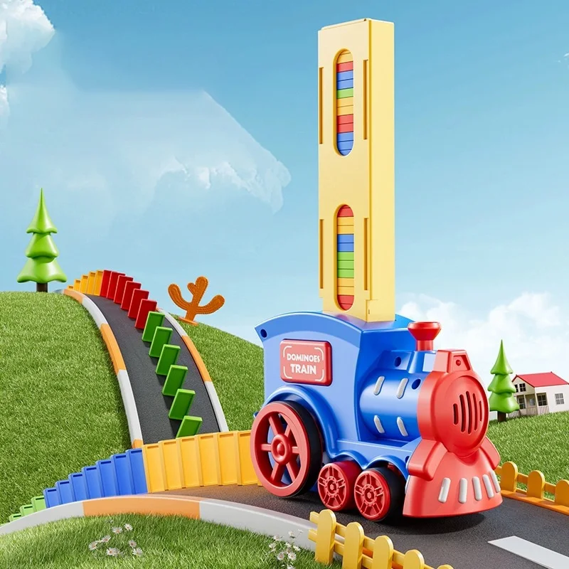 Voiture électrique, blocs de construction, petit train à émission automatique de cartes, jouets de puzzle pour enfants, cadeaux pour garçons et filles