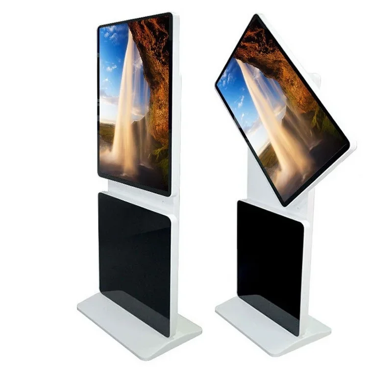 

42" Rotatable Floor Standing Advertising Player,17"-65" inch smart rotation screen stand alone dual screen kiosk/digital signage