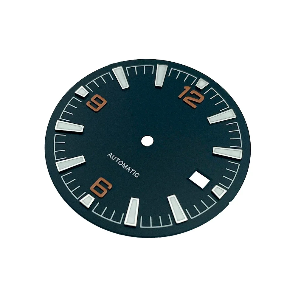 33mm Black Sterile Watch Dial for NH35A Planet Diver Ocean BGW9 Lume Orange Number