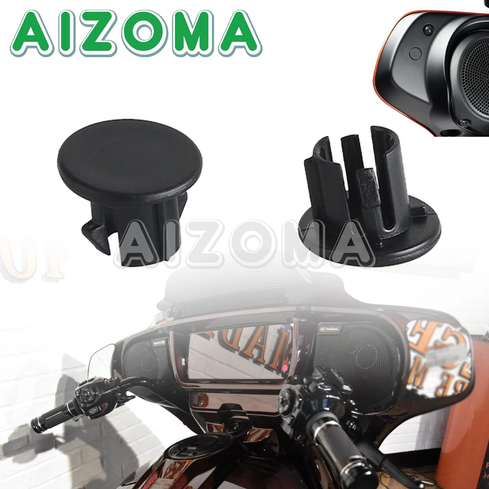 1 Pair Motorcycle Fairing Mirror Hole Plugs Black Plastic For Harley Touring CVO Street Glide 121 117 FLHXSE FLHX 2023 2024