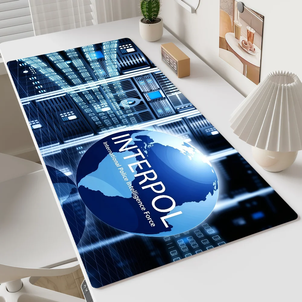 Mouse Pad I-Interpol MousePad Non-slip Lockedge Logo Office Student Gaming Thickened Large Writing Cool Pad Cushion