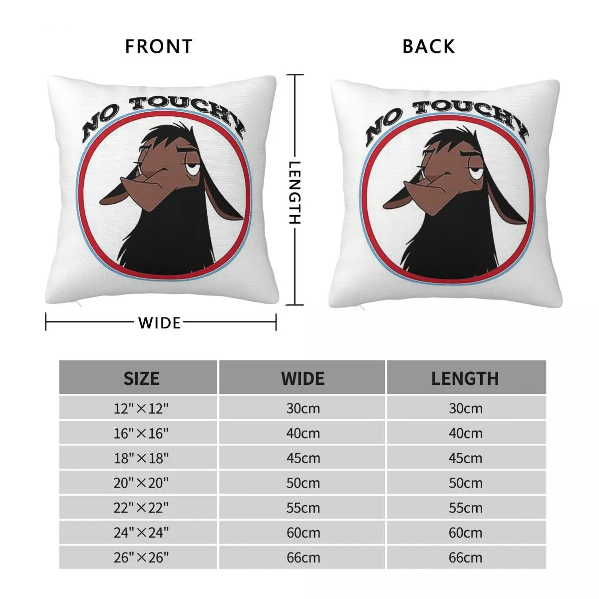 Kuzco Llama Emperor's New Groove Emperor David Spade Back Off Square Pillowcase Pillow Cover Cushion Throw Pillow for Home Car