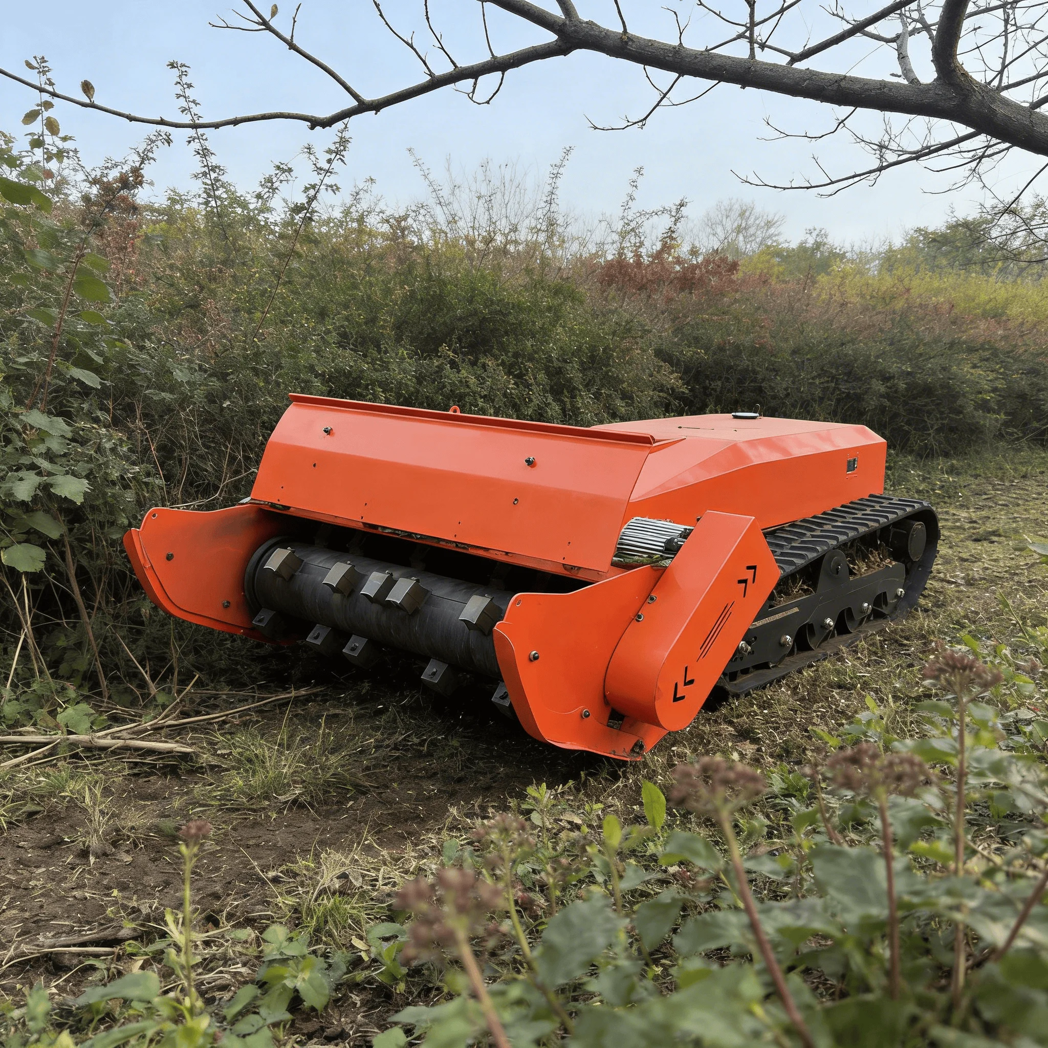 Überlastschutz Ferngesteuerter Industrieller Elektrischer Roboter-Hangrasenmäher für Buschbeseitigung