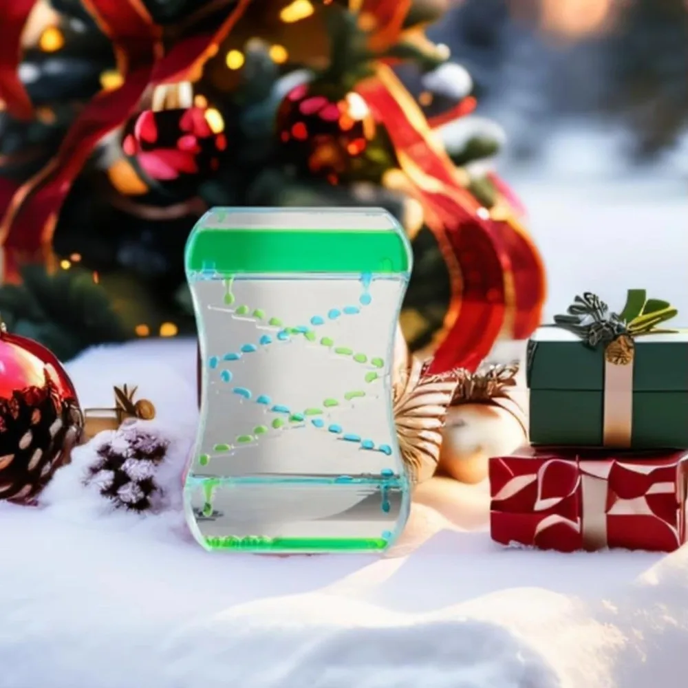 Mixed Color Liquid Motion Bubbler Leakproof Construction Oil Drop Design Hourglass Timer Spiral Timer Movement Desk Decor Timer