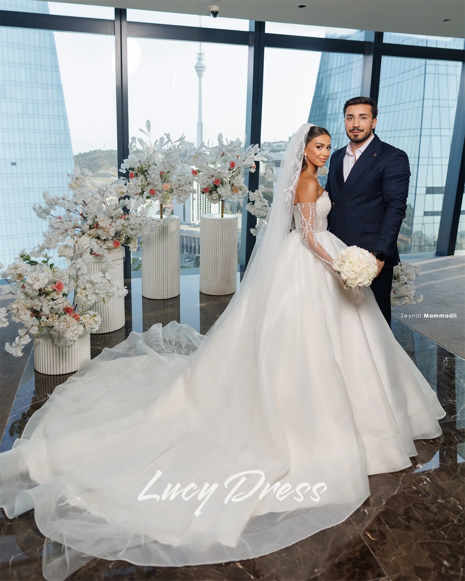 Lucy Aangepaste bruid trouwjurk Luxe trouwjurken Trouwjurken Luxe 2025, lange jurken Bruidsjurk Trouwjurken