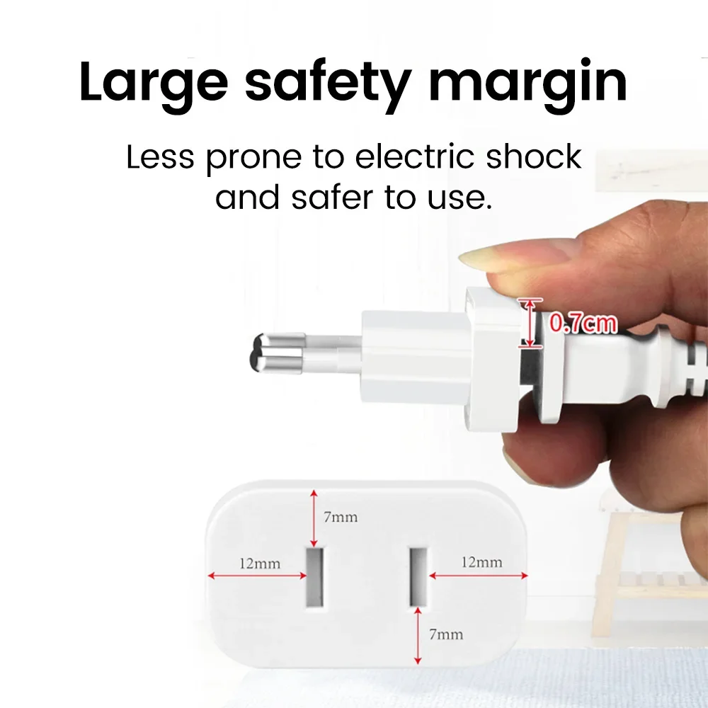 1PCS 4.0mm/4.8mm Power Plug Adapter US To EU Euro Europe Plug Converter Travel Adapter China CN to EU Adapter Electrical Socket