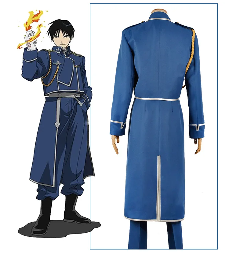 SingXeng Anime Fullmetal Alchemist Cosplay Roy Mustang Cosplay Costume Military Uniform Suit Coat Pants Apron Gloves Halloween