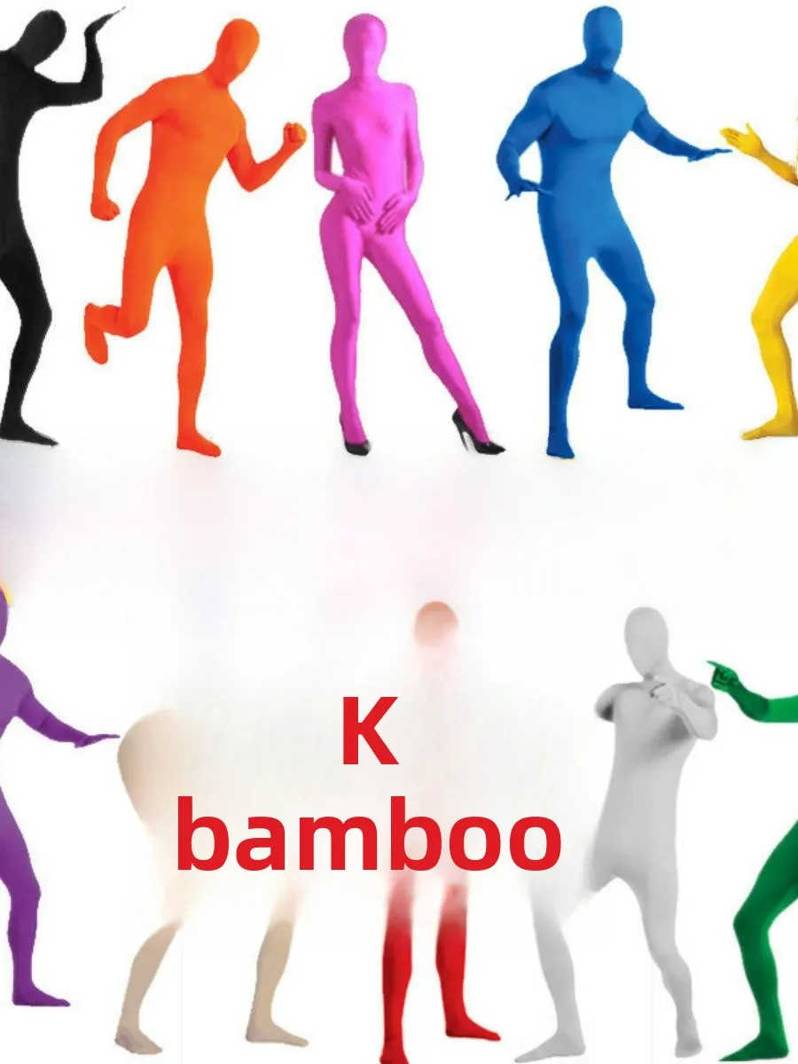 

New Halloween Invisible Suit Black Suitman Ninja Invisible Tight Body Suit Stage Performance Costume Adult Size No Brand Regi...