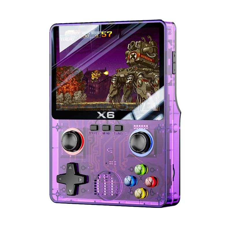 High quality X6 Retro Handheld Game Console 3.5 Inch IPS Screen Video Player 3D Joystick Support Double Player Children Gifts