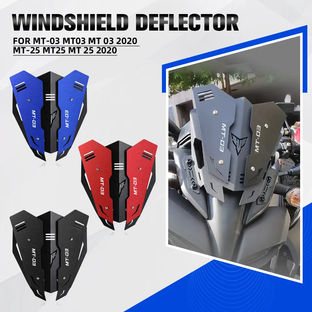 FOR YAMAHA MT-03 MT03 MT 03 2020 MT-25 MT25 MT 25 2020 LOGO Windscreen Aluminum Kit Deflector Alloy Motorcycle Front Windshield