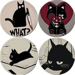 Black Cat Tie Rope Dining Chair Cushion Circular Decoration Seat For Office Desk Cushions Home Decor