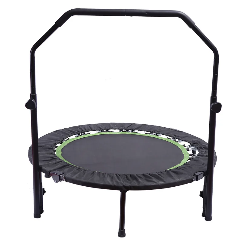 

Adjustable Handlebar Fitness Rebounder Unisex Foldable Bounce Trampoline with Safety Pad for Exercise Equipment