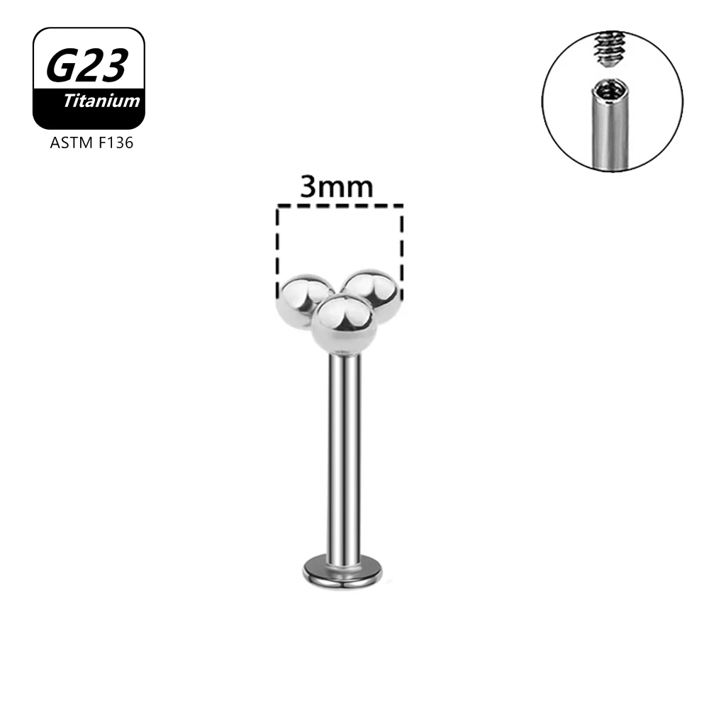 G23 Titanium Piercings Body Jewelry  Labret Earrings Piercing Monroe Ring Tragus Conch Thread Pin Labret Nose Ear Cartilage Stud