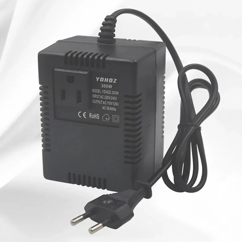 Power Transformer Voltage Regulator 220V to 110V Voltage Converter Step-Down Transformer 220 EU Plug Invert 300W-A51M