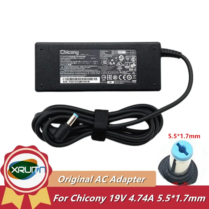 Genuine For Acer Aspire 5600 5610 5620 5650 Laptop AC Adaptor Adapter 90W 19V 4.74A 1.7mm/5.5mm Chicony A10-090P3A  ADP-90MD H